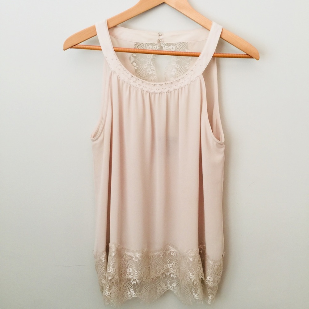 lace & bead White House Black Market top